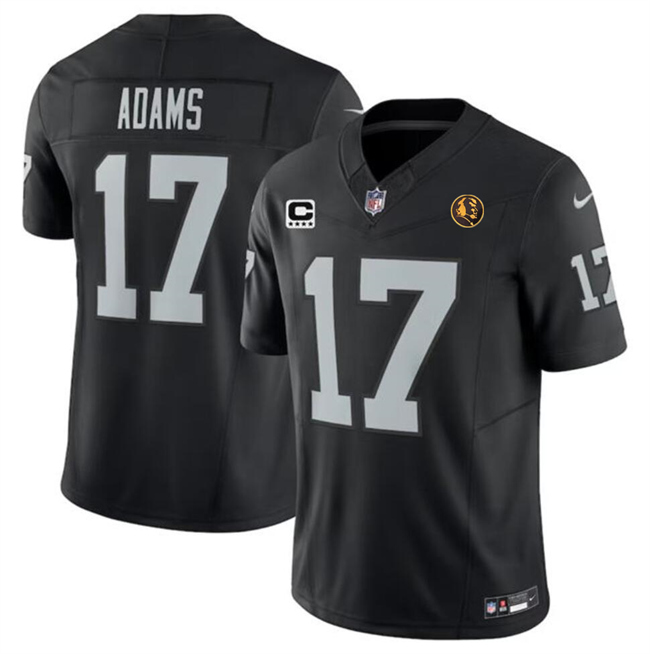Men's Las Vegas Raiders #17 Davante Adams Black 2023 F.U.S.E. With 4-star C Patch And John Madden Patch Vapor Limited Football Stitched Jersey